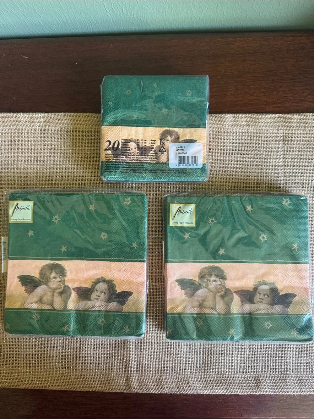 Raphael Angel Cherub Paper Napkins  1 Beverage & 2 Lunch Love Barware Party